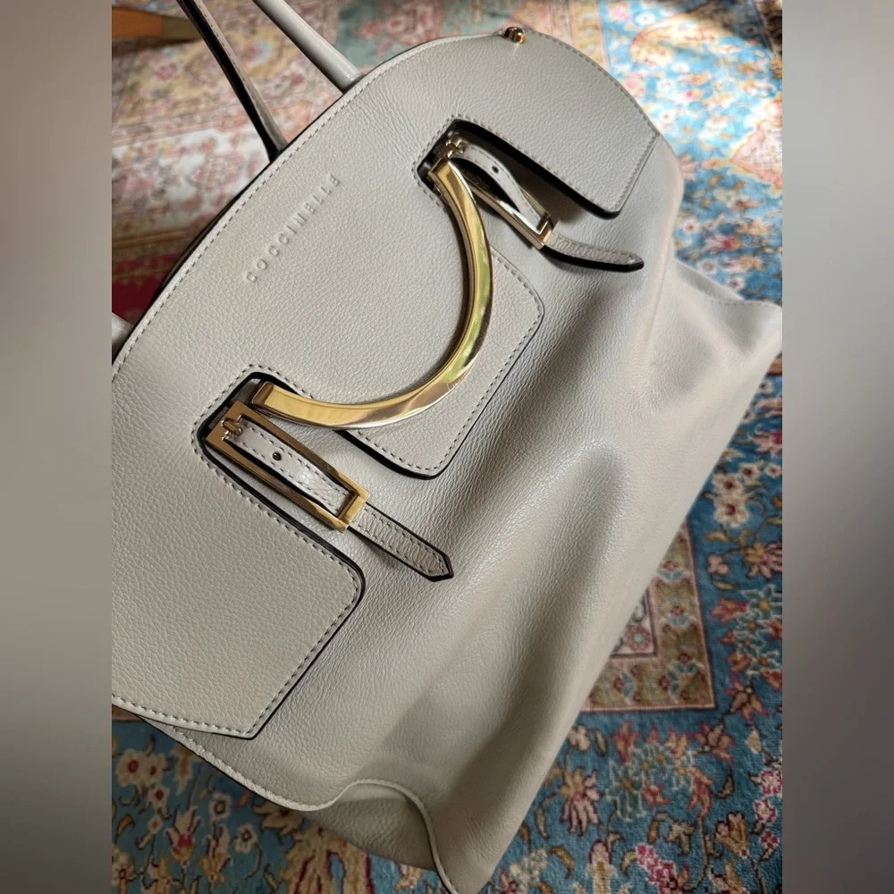 Coccinelle White Leather Satchel Bag